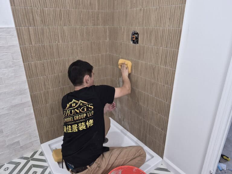 Shower tile and grout renovation work‑Zhong's Remodel Edgewater NJ