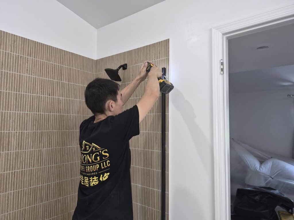 New Jersey shower glass door installation construction‑Zhong's Remodel Edgewater NJ