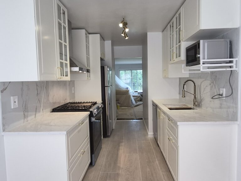 New Jersey kitchen remodel finished project by Zhong's Remodel, completed custom‑cabinets and full kitchen appliances installation, finished‑kitchen renovation photo